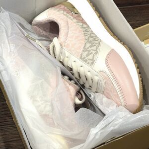 Michael Kors Andi Trainer Sneakers Powder Blush Multi Logo Women’s 6 New In Box